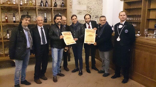 da sinistra: Mario Ferraro, Francesco Papaleo, Nicola Mayerà, Mario Reda, Nicoletti, Tommaso Caporale, Sirianni e William Greco