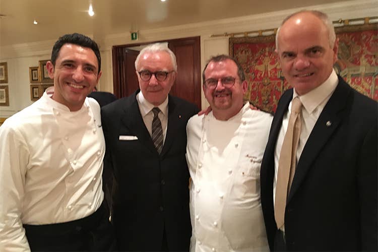 Fabio Silva, Alain Ducasse, Massimo Spigaroli ed Enrico Derflingher