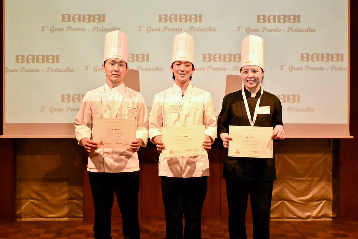 Pasticceria, in Giappone sei chef si sfidano con la Pasta Pistacchio Babbi: vince Keisuke Shibano