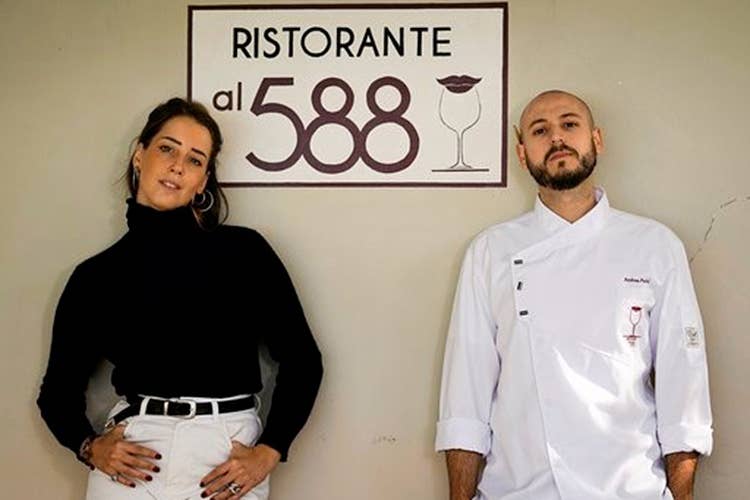 Giulia Franco e Andrea Perini (Andrea Perini, chef dell'olio evo La Toscana rurale nei suoi piatti)