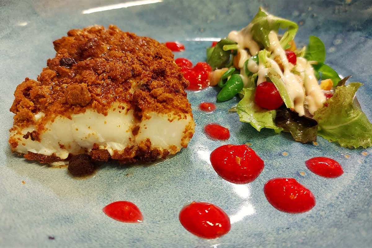 Baccal&agrave;, castagne, ribes, misticanza al vermouth Baccal&agrave;, castagne, ribes, misticanza al vermouth