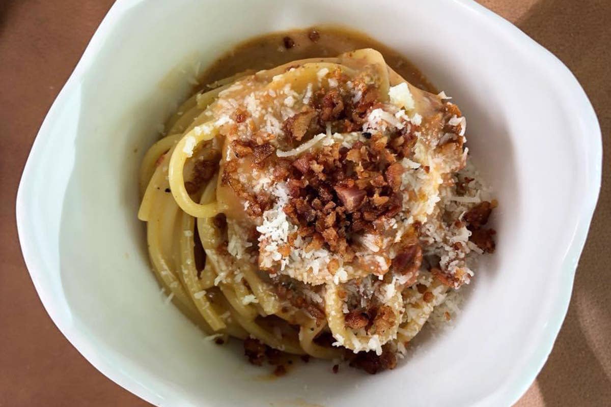 Carbonara ai ricci di mare - Livello 1 I 18 anni di Vinòforum tra vino e stelle della cucina