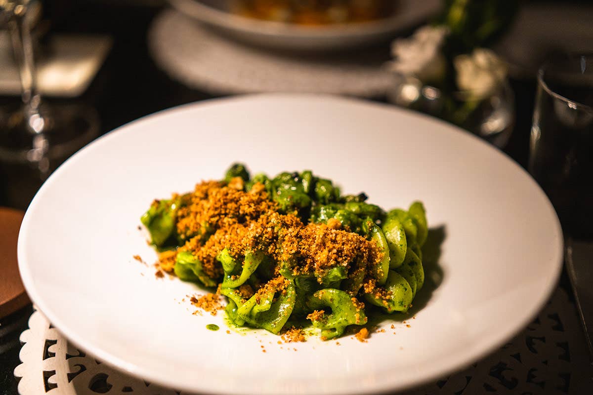 Fusilloni vongole, salicornia e pane tostato Quintocanto, hotel, Spa e ottima cucina nel cuore di Palermo