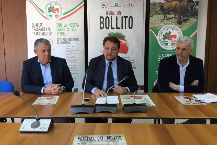 Primo Cortellazzi, Gianni Fava e Fabio Paloschi - Festival del Bollito a Mantova  Si riscopre un piatto della tradizione