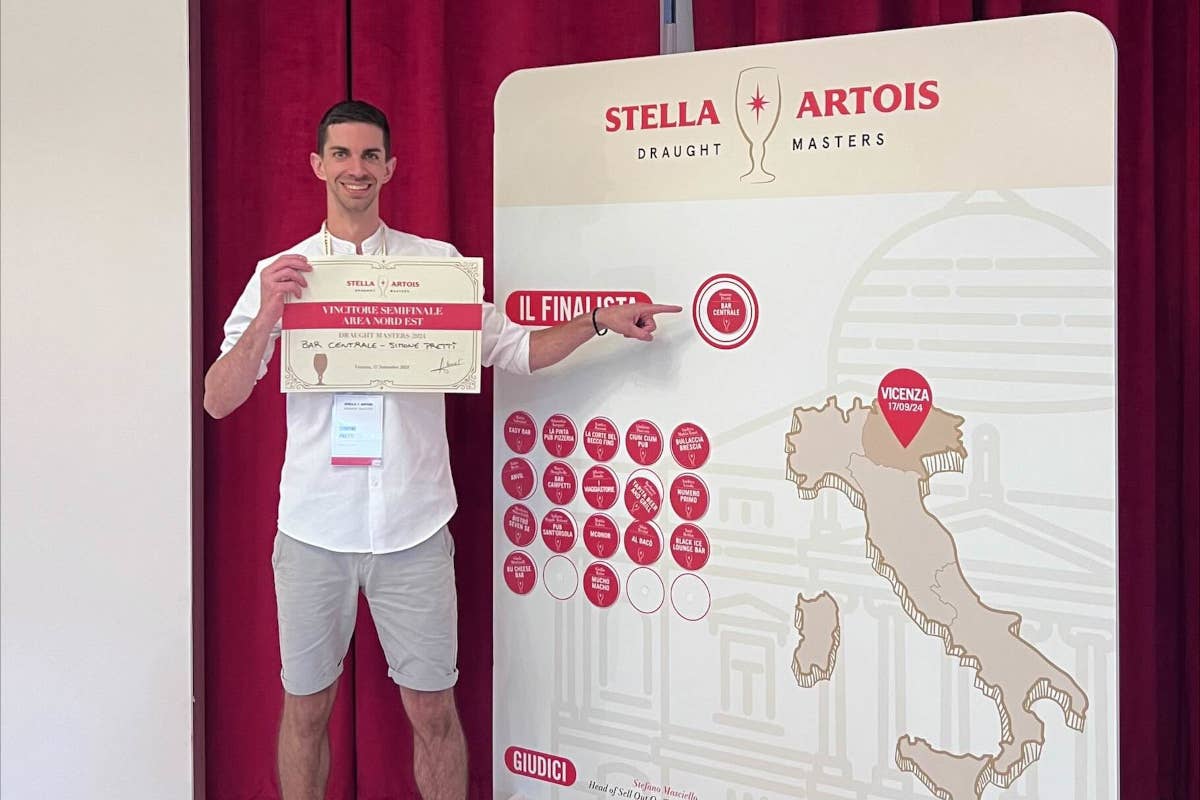 Simone Pretti miglior spillatore del Nord-Est al Stella Artois Draught Masters Italia