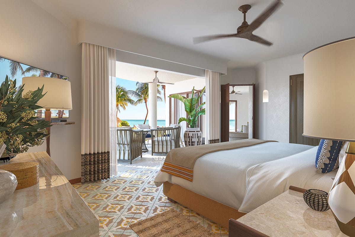Una delle suite L’iconico resort messicano Maroma aprirà nel 2023 completamente rinnovato