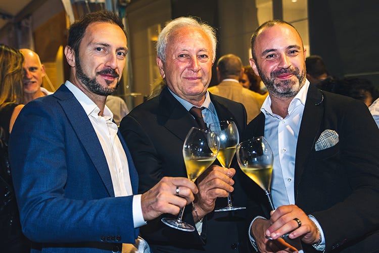 Alessandro, Teresio e Alberto Schiavi (Mirabella, 40 anni in Franciacorta Per il brindisi il nuovo DØM Rosé)