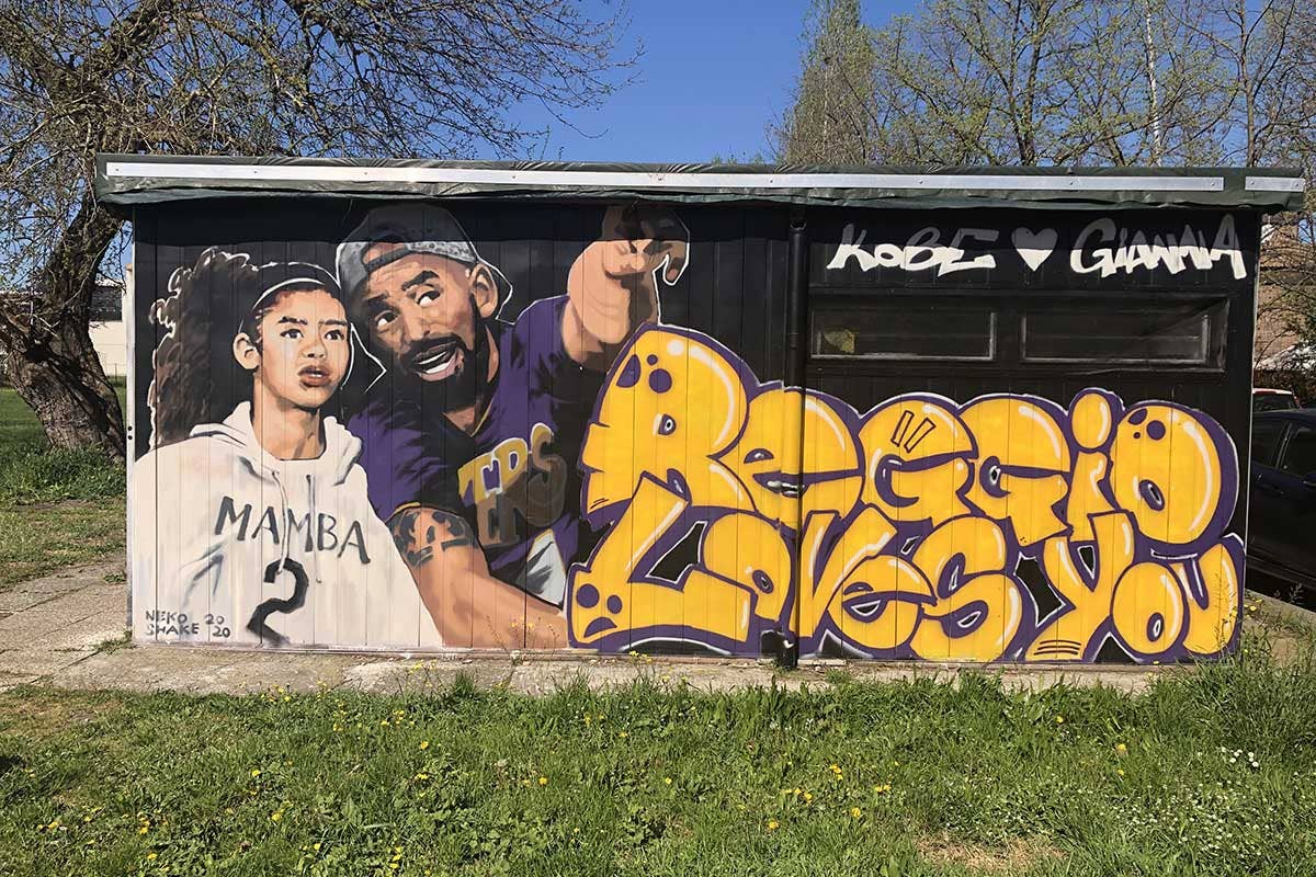 Murales Kobe, parco del Noce, Reggio Emilia, foto di Elisa Rozzi, credit Visit Emilia Ma come bello andare in giro per i “Banksy emiliani”