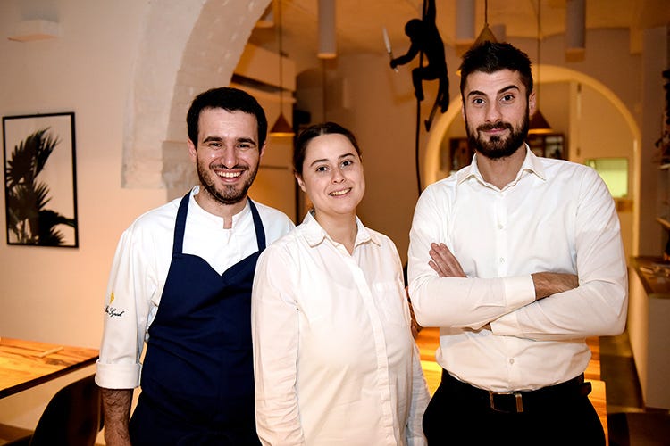 Luca Fracassi, Sofia Cianchi e Alessandro Gelli (Octavin ad Arezzo Nuova esperienza gastronomica)