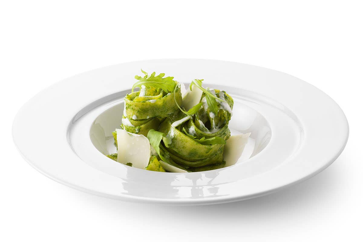 Pappardelle con pesto di rucola Pappardelle con pesto di rucola