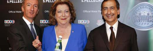 da sinistra: Stefano Agostini, Diana Bracco e Giuseppe Sala