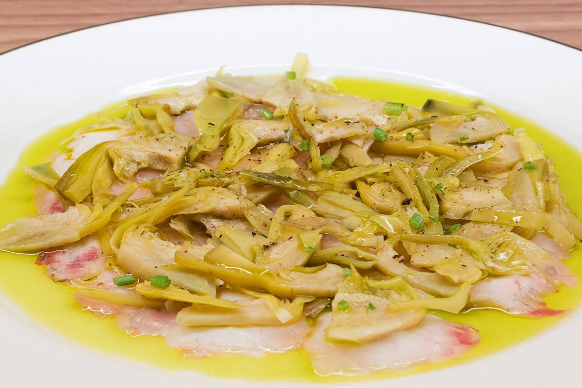 Tiepido di mare e carciofi pino cuttaia