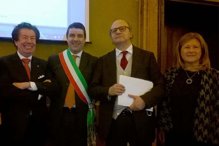 Giuseppe Martelli, Davide Temporelli, Maurizio Comoli e Lorella Zoppis - Vent'anni della Docg del Ghemme  Olivero: Vinta la scommessa sul territorio