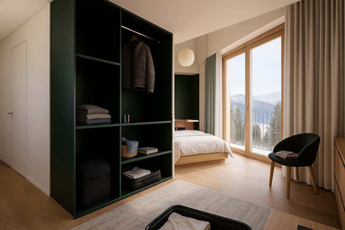 La cabinovia serale che porta al nuovo hotel a 1.600 metri nel Parco delle Orobie