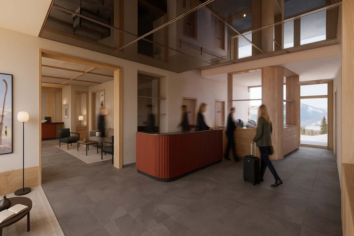 La cabinovia serale che porta al nuovo hotel a 1.600 metri nel Parco delle Orobie