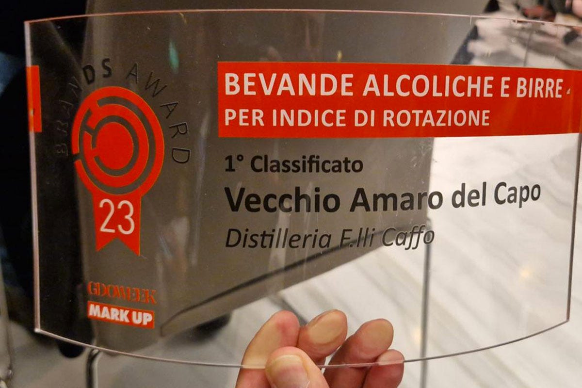 Il Vecchio Amaro del Capo di Gruppo Caffo vince al Brands Award 2023