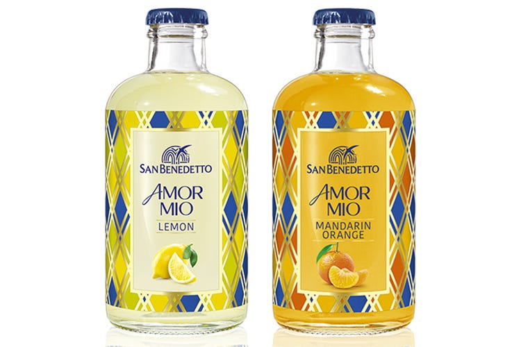 Amor Mio di San Benedetto, ai gusti Lemon e Mandarin Orange (Amor Mio di Acqua San Benedetto La nuova effervescenza agli agrumi)
