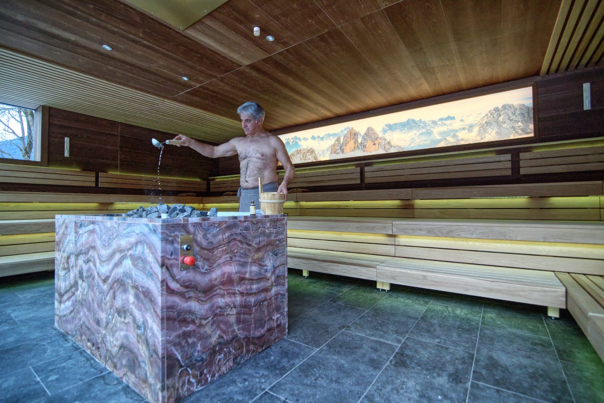 La sauna Sci e relax in Val Pusteria al Bonfanti Design Hotel