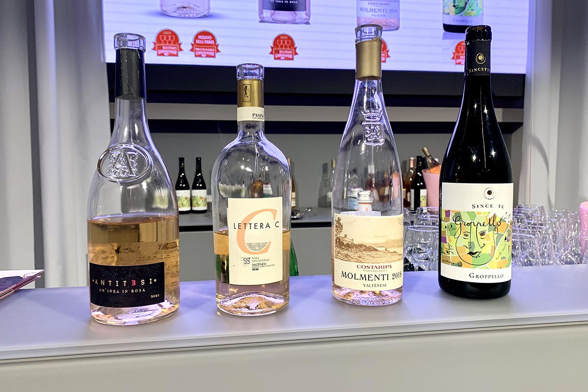 Le bottiglie protagoniste della degustazione Il Consorzio Valtènesi promuove l’unicità del rosé
