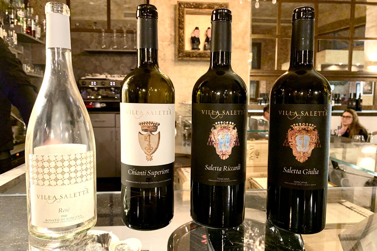 I quattro vini in degustazione Villa Saletta, un mosaico di matrice agroalimentare