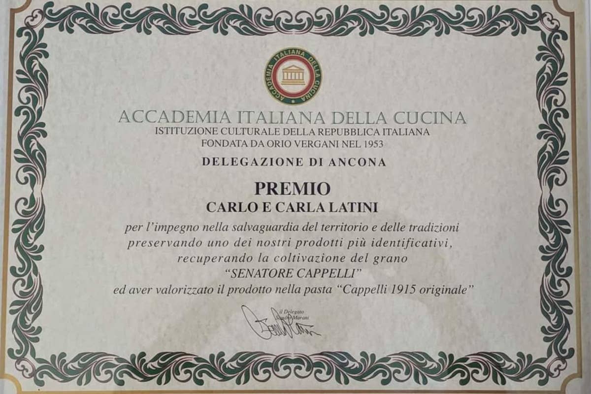 A Carla Latini il premio “Accademia italiana della cucina” per la promozione del grano senatore Cappelli 