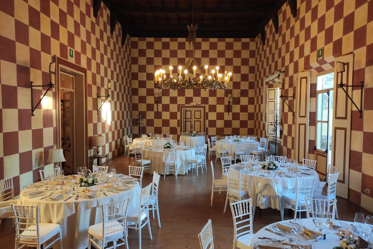 Una sala del Castello di Fossalbero Pasqua e Pasquetta nei ristoranti dell'Emilia Romagna