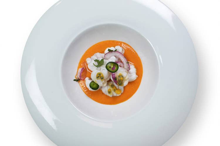 Ceviche al vapore di rana pescatrice (Ceviche di rana pescatrice piatto più richiesto sulle navi Msc)