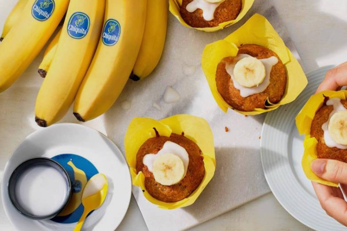 La ricetta dei cremosi cupcake vegani con banane Chiquita