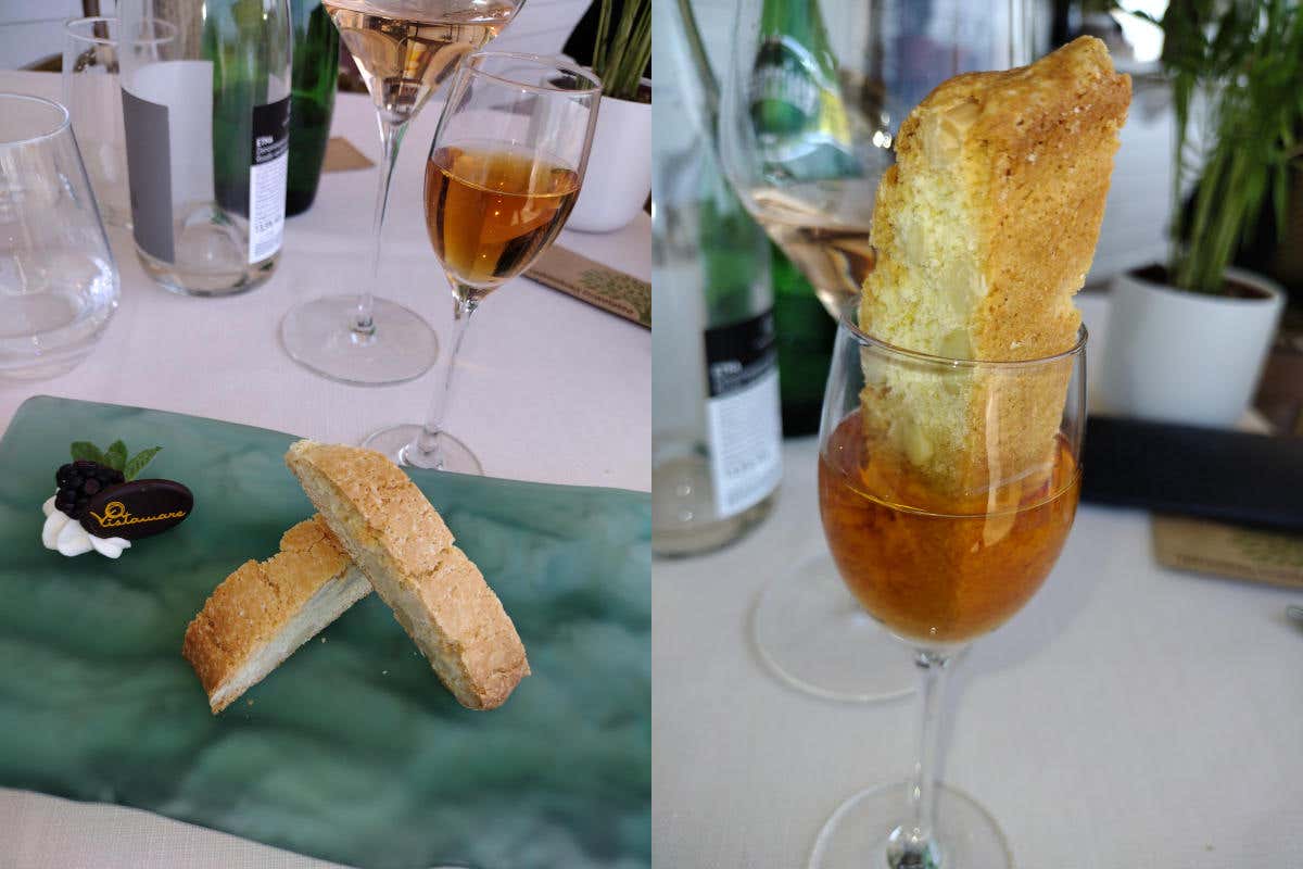 Cantuccini con vin santo, uno dei dolci del ristorante Vistamare 