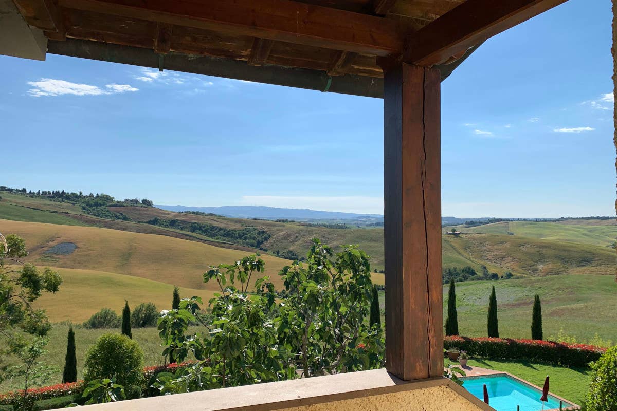 La vista da uno degli appartamenti di Casa Ruffilli  Floriddia dove le farine diventano un'eccellenza