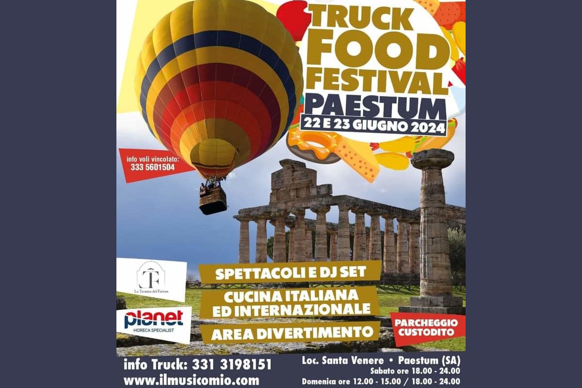 Paestum si prepara al gusto: Truck Food Festival il 22 e 23 giugno