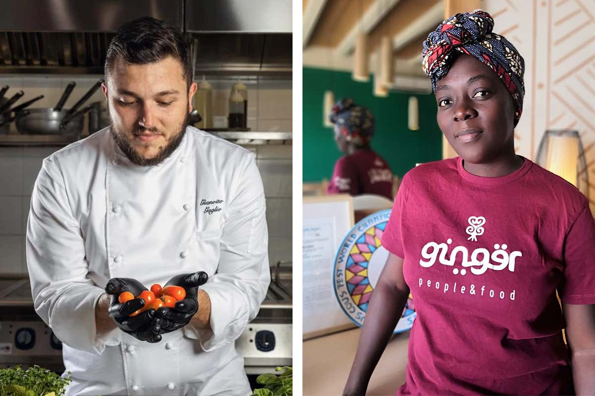 Gianvito Gaglio e Mareme Cissé in una cena a quattro mani per aiutare Palermo