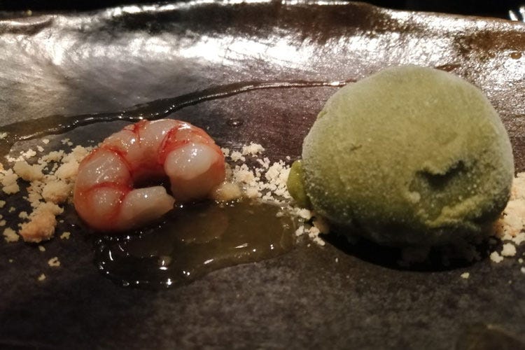 Gambero con gelato - Viglietti porta un po' di Liguria al giapponese Taki Labò di Roma