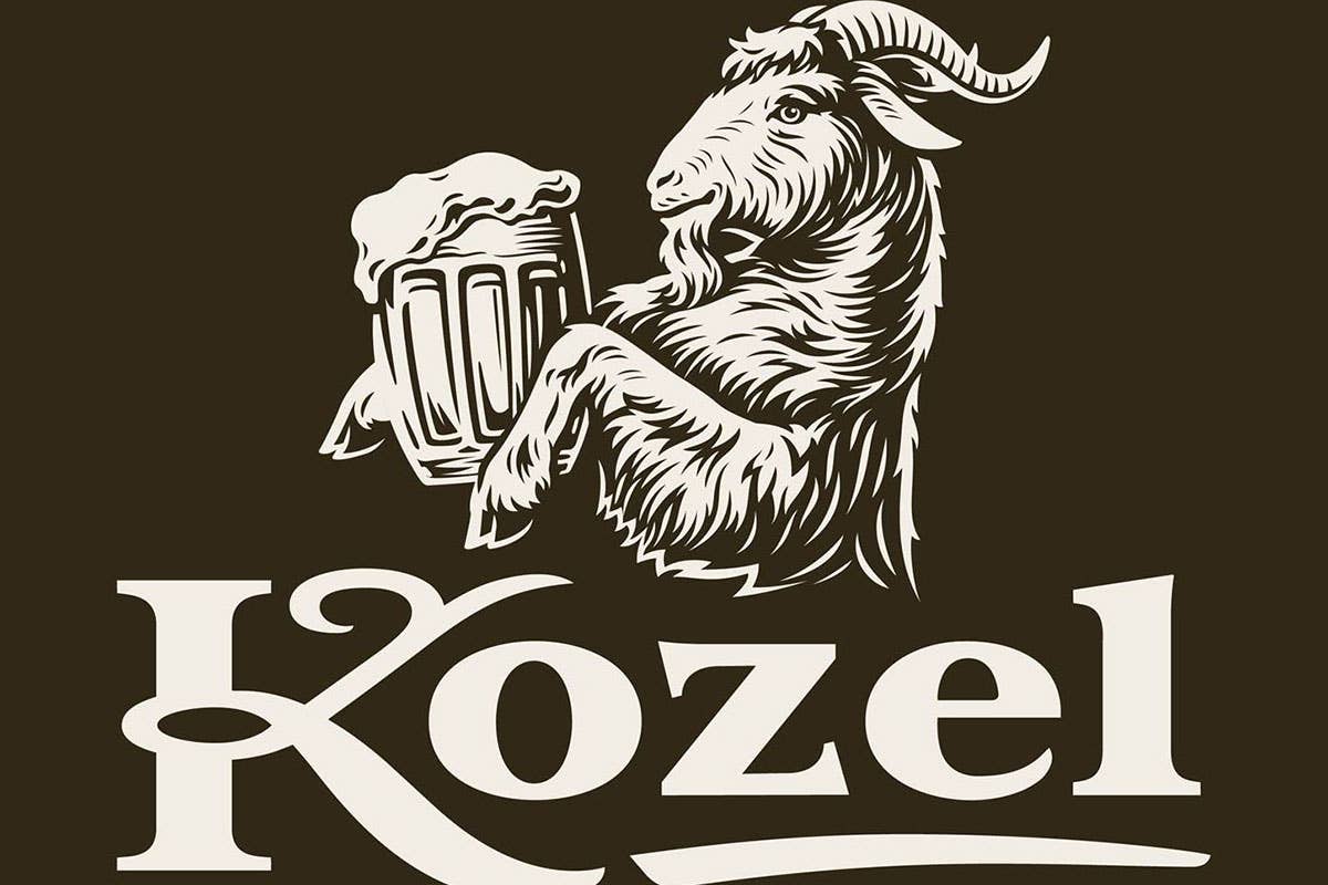 Il riconoscibile logo Kozel con il caprone Peroni porta in Italia la birra Kozel Due refereze premium al debutto