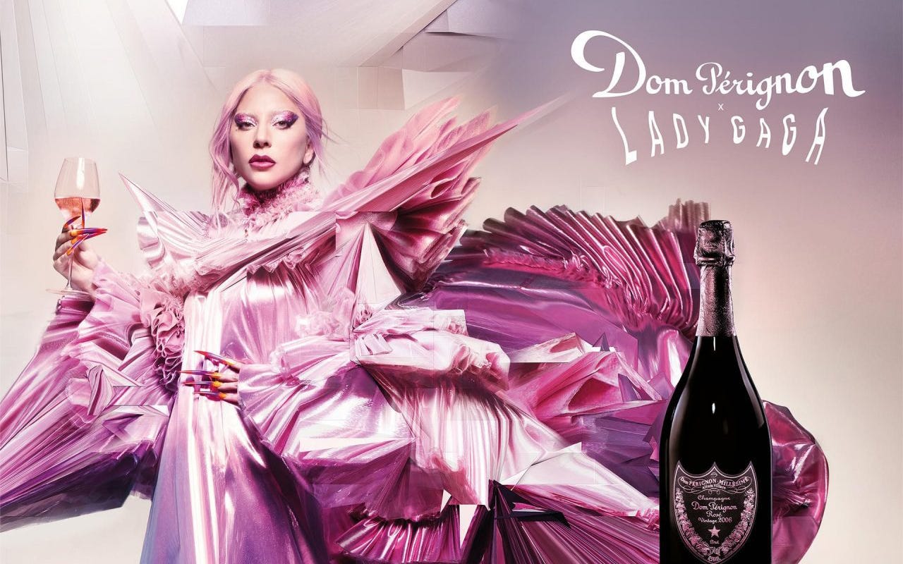 Lady Gaga firma un’edizione limitata per Dom Pérignon  Arriva in Italia il Dom Pérignon di Lady Gaga