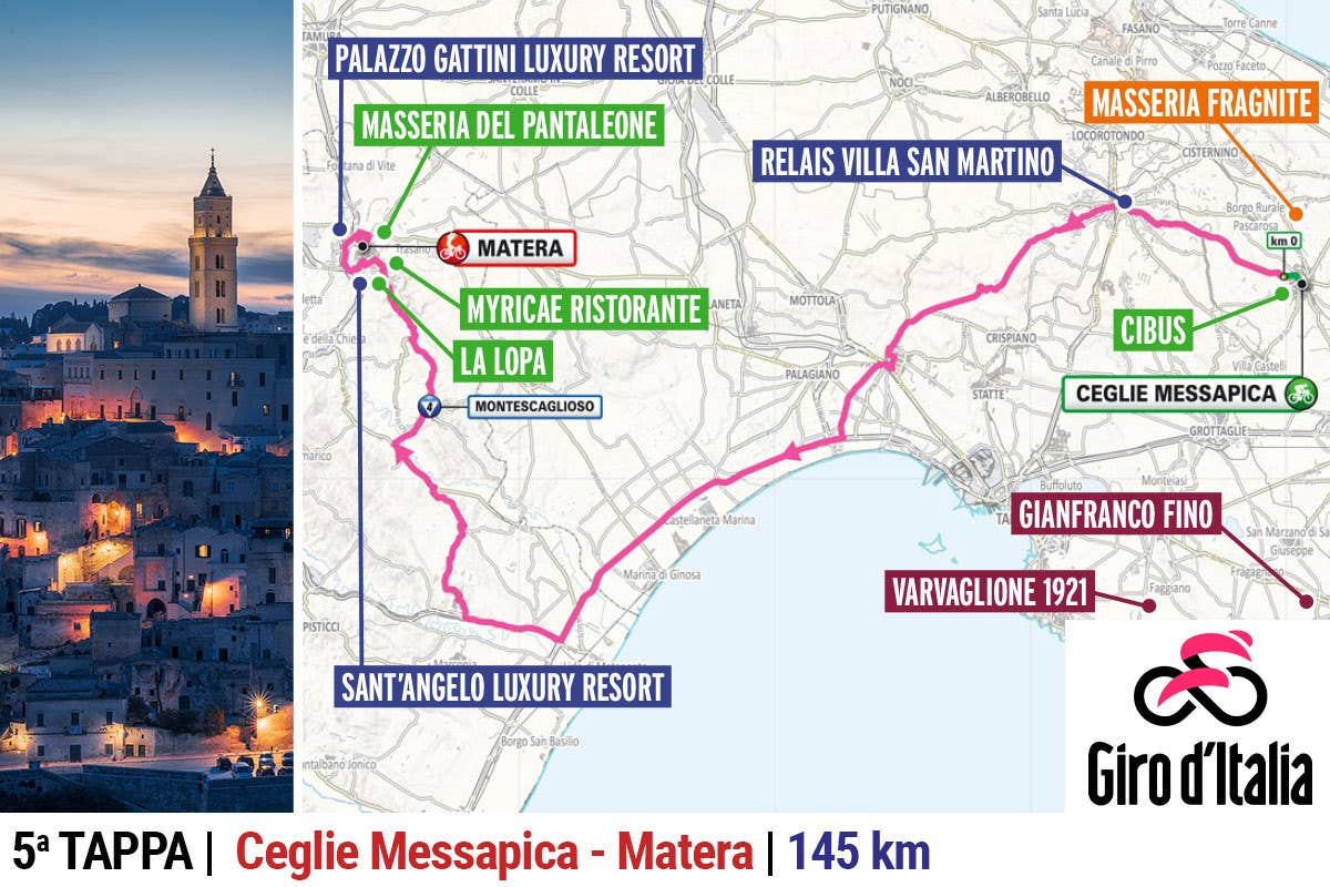 Basilicata in rosa: la quinta tappa del Giro d'Italia tra Ceglie Messapica e Matera