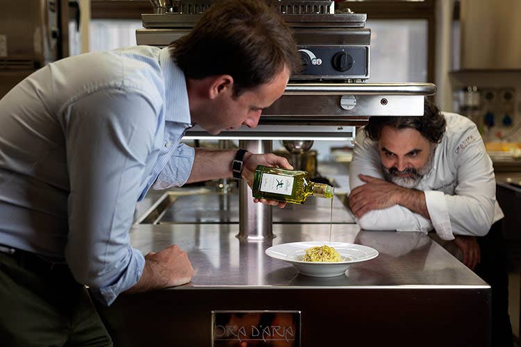 Marco Stabile con Frescobaldi Due ricette di Marco Stabile esaltano l'olio Laudemio