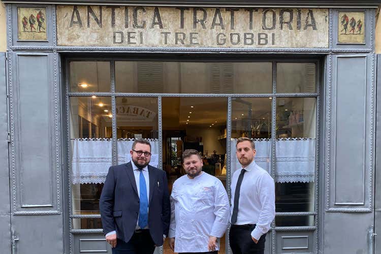 Marco Carminati, Filippo Cammarata e Mattia Sacchelli - Bergamo, l'Osteria Tre Gobbi arruola lo chef Filippo Cammarata