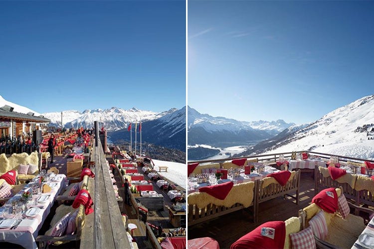 La vista dalla terrazza del Mountain Club El Paradiso di St. Moritz (Il pesce della Langosteria in trasferta a St. Moritz)