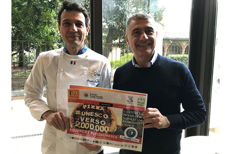 Claudio Ceriotti e Alfonso Pecoraro Scanio (#pizzaUnesco in dirittura d'arrivo Continua il sostegno da Euro-Toques)