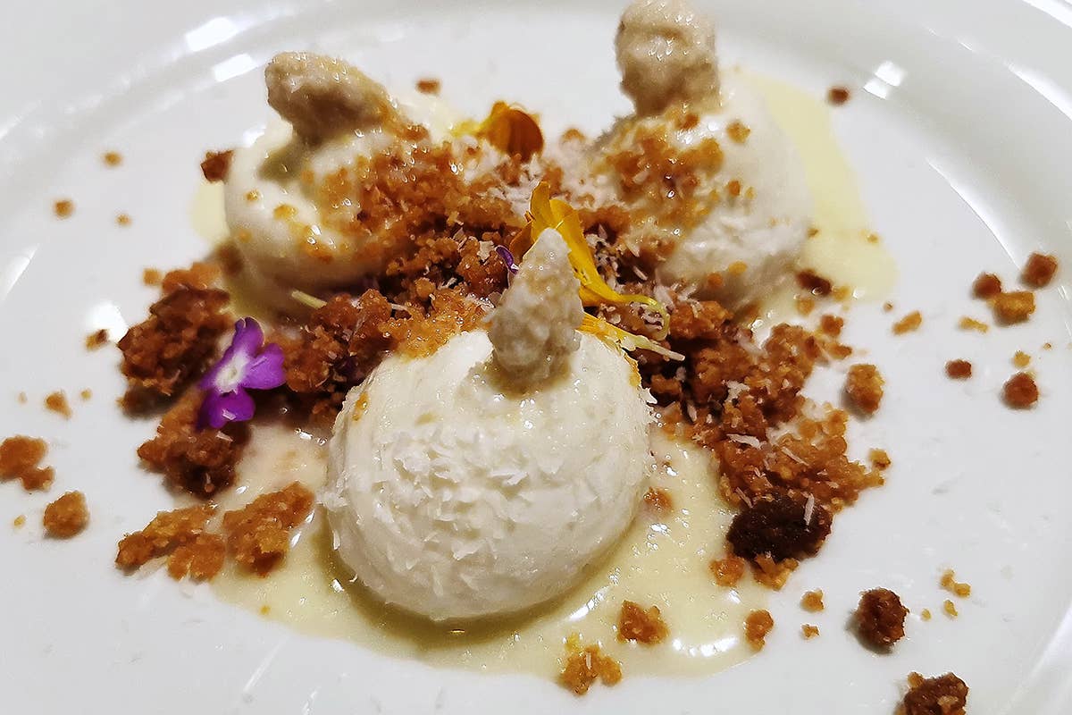 Crema di ricotta Quattroventi, un ristorante contemporaneo dove tutto è perfetto