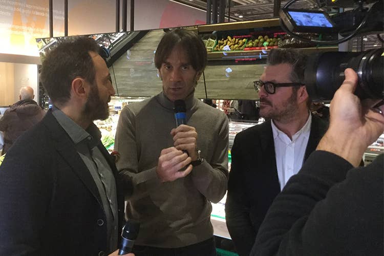 Andrea Marchesi, Davide Oldani e Michele Mainardi - supermercato del futuro Milano Apre nuovo punto vendita Coop