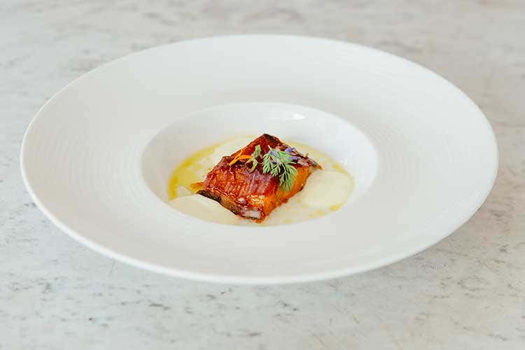 La ricetta vincente: Baccal&agrave; laccato, patate al caprino, latticello e cipollotto Il Festival Triveneto del Baccal&agrave; incorona lo stoccafisso