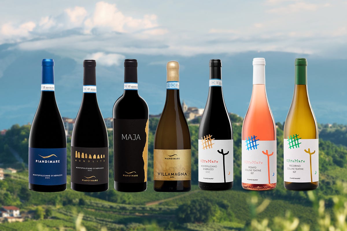 Una selezione di vini della cantina Piandimare Vino: Cantina Piandimare presenta il Villamagna Doc e il Pecorino