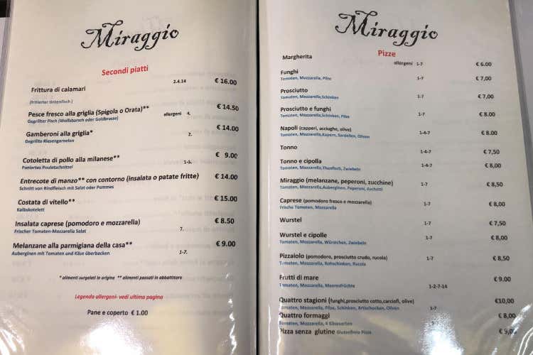 Secondi piatti e pizze