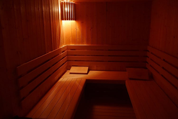 La sauna finlandese del Grand Hotel Ala di Stura