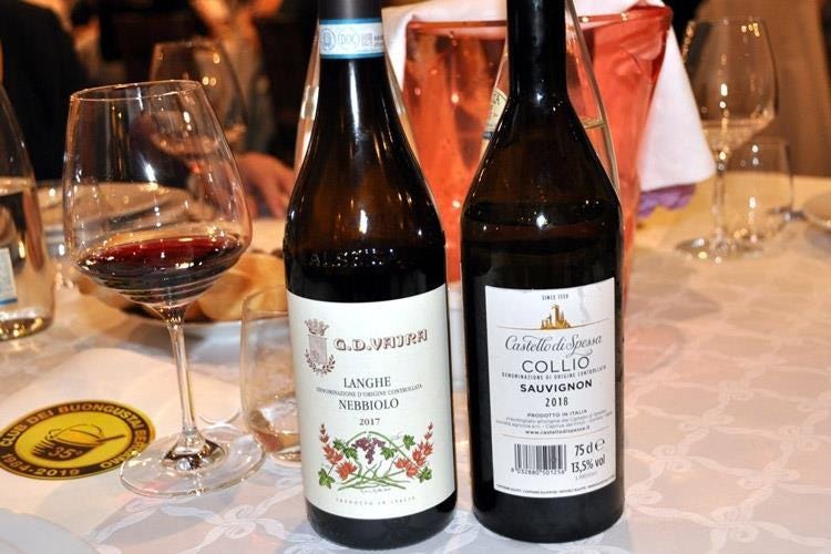 I vini della serata (Club Buongustai Bergamo 
35 anni in golosa salute
)