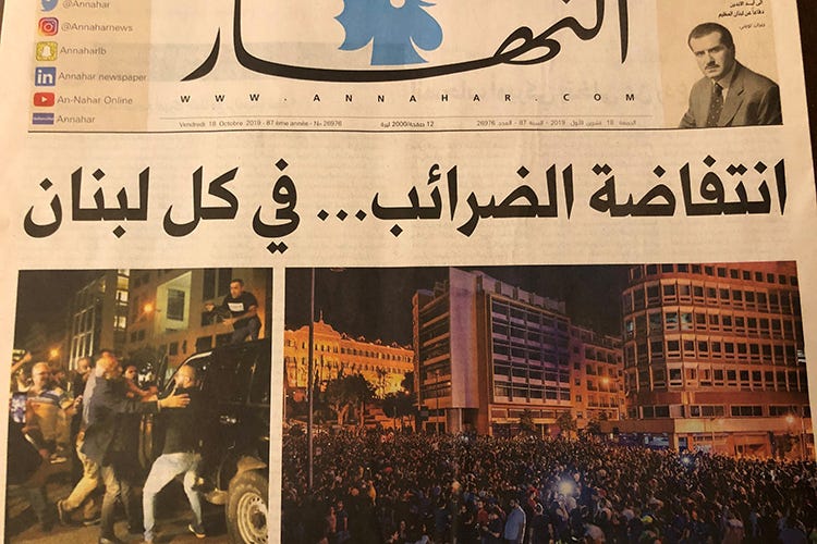 (Tassa su Whatsapp e carovita 
Libano bloccato dalle proteste)
